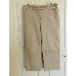 Ann Taylor Signature Fit Lower on Waist 31 Women's Sz 2 Dress Pants Capri Beige